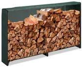 relaxdays Kaminholzregal mit Abdeckung, BxTxH:202x30x111 cm