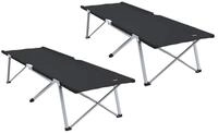 vidaXL Bett Klapp Schlafbett f&uuml;rs Camping 2 pcs Schwarz Oxford und Stahl...