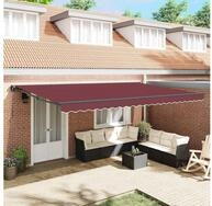 vidaXL Markise Einziehbare Markise Bordeauxrot 500 x 300 cm