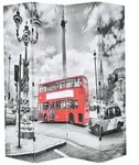 vidaXL Raumteiler Raumteiler klappbar 160 x 170 cm London Bus Schwarz-Wei&szlig;,...