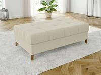 S-Style M&ouml;bel Polsterhocker Zara mit Braun Holzf&uuml;&szlig;en im skandinavischen Stil...