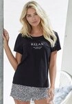 Vivance Dreams by Lascana Pyjamaoberteil (1-tlg) mit Statementdruck
