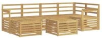 vidaXL Gartenlounge-Set Outdoor-Sofagarnitur 7 pcs Wei&szlig; Polyester, (7-tlg)