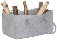 relaxdays Holztragetasche 8x Kaminholztasche aus Filz, grau