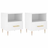vidaXL Nachttisch Nachttische 2 Stk. Wei&szlig; 40x35x47,5 cm Holzwerkstoff (2-St)