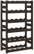 vidaXL Weinregal, Flaschenregal f&uuml;r 30 Flaschen Schwarz Massivholz Kiefer