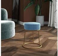 vidaXL Barhocker, Runder Hocker Hellblau Samt