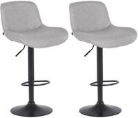 CLP Barhocker Solon (Set, 2er), Samt- oder Stoffbezug, matt-schwarzes Metall