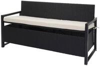 PROREGAL&reg; Gartenbank Poly-Rattan 2er/3er Sitzbank Truhenbank Breite 117cm/164cm
