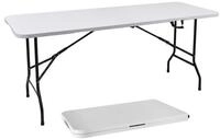 Spetebo Klapptisch XL Klapptisch wei&szlig; mit Stahlgestell wetterfest (Anzahl,...