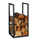relaxdays Kaminholzregal Schwarzes Kaminholzregal aus Metall, BxTxH:30x30x60 cm