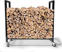 Quick Star Kaminholzregal Metall Kaminholzregale Au&szlig;en mit Rollen 65 x 65 / 90...