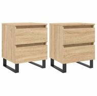 vidaXL Nachttisch Nachttische 2 Stk. Sonoma-Eiche 40x35x50 cm Holzwerkstoff...
