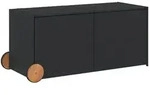 furnicato Gartenbox Gartentruhe mit Rollen Schwarz 283L Poly Rattan (1 St)...