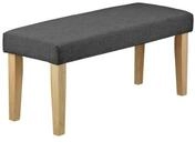 Homestyle4u Polsterbank 103 cm Sitzbank Anthrazit Beistellbank Grau Holzbeine