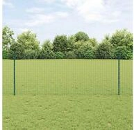 vidaXL Zaun, Zaun mit Pfosten Gr&uuml;n 1 x 10 m Stahl und PVC