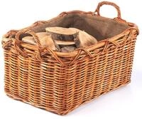 Kobolo Kaminholzkorb Holzkorb Rattan lacak mit abnehmbarem Leinenstoff