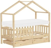 ML-DESIGN Spielbett Hausbett Kinderbett inkl. 2 Schubladen, Lattenrost und