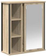 vidaXL Badezimmerspiegelschrank Bad-Wandschrank mit Spiegel Sonoma-Eiche...