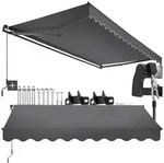 tectake Seitenarmmarkise Sichtschutz Garten mit Wandhalterung, UV-best&auml;ndig und