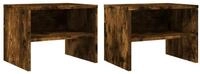vidaXL Nachtkommode, Nachttische 2 Stk. R&auml;uchereiche 40x30x30 cm Holzwerkstoff