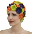 Fashy Badekappe Fashy - Badehaube Neylon Bl&uuml;ten Orange Blau Gr&uuml;n 3454-34 Damen