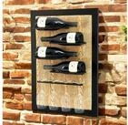 DanDiBo Weinregal Wand Metall Schwarz 4 Flaschen mit Glashalter 96617...