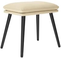 vidaXL Polsterhocker Fu&szlig;hocker Creme 45x29,5x35 cm Stoff (1 St)