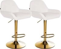 CLP Barhocker Braga (Set, 2er), Kunstleder-Bezug, Gold-Optik, h&ouml;henverstellbar