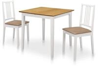 vidaXL Essgruppe 3-tlg. Essgruppe MDF Wei&szlig;, (3-tlg)