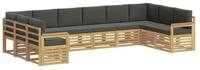 vidaXL Gartenlounge-Set Outdoor-Sofagarnitur 7 pcs Wei&szlig; und Anthrazit, (7-tlg)