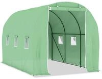 furnicato Gew&auml;chshaus Gr&uuml;n 3,43 x 2 x 2 m mit PE-Netzgewebe und verzinktem