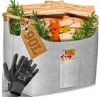 KESSER Kaminholzkorb XL &ndash; 60/90 L Volumen, rutschfeste Holzgriffe,...