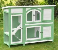 nanook Kleintierk&auml;fig Kleintierstall Jumbo gr&uuml;n-weiss 145 x 108 x 48 cm