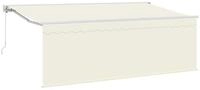 vidaXL Markise Einziehbare Markise Creme 350 x 200 cm Polyester und Aluminium...
