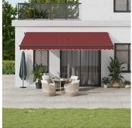 vidaXL Markise Markise Manuell mit LEDs Weinrot 500x300 cm