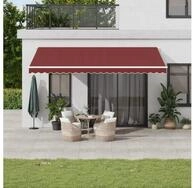 vidaXL Markise Markise Automatisch mit LED Weinrot 500x350 cm