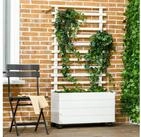 Outsunny Hochbeet mit Rankgitter, Blumenkasten mit Rollen (Pflanzkasten mit