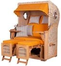 bene living Strandkorb Ammersee 2-Sitzer Teak - PE shell - Modell 586, BxTxH: