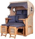 bene living Strandkorb Ammersee 2-Sitzer Teak - PE shell - Modell 582, BxTxH: