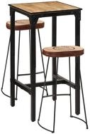 vidaXL Essgruppe 3-tlg. Bar-Set Raues holz und Metall, (3-tlg)