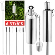 Gardebruk Gartenfackel, -, 6er Set Fackel f&uuml;r Garten &Ouml;l Edelstahl Fackellampen