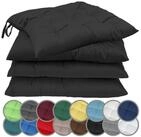 NatureMark Sitzkissen 4er-Set Stuhlkissen 40x40cm mit B&auml;ndern, Sitzpolster...