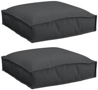 vidaXL Sitzauflage Kissen 2 pcs Schwarz 40 x 40 x 8 cm Oxford-Stoff, (2 St)
