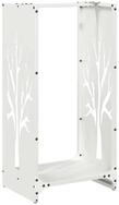 vidaXL Kaminholzregal Brennholzregal Wei&szlig; 40x30x80 cm Kaltgewalzter Stahl