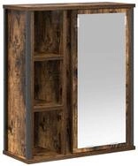 vidaXL Badezimmerspiegelschrank Bad-Wandschrank mit Spiegel R&auml;uchereiche...