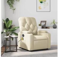 vidaXL Sessel vidaXL Massagesessel Creme Kunstleder
