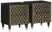vidaXL Nachttisch Nachttische 2 Stk. 40x33x46 cm Massivholz (2-St)