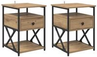 vidaXL Nachttisch Nachttisch 2 pcs Artisan-Eiche 40 x 42 x 55 cm Holzwerkstoff...