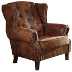 Massivmoebel24 Sessel CHESTERFIELD (Ohrensessel 102x93x102 braun CHESTERFIELD),